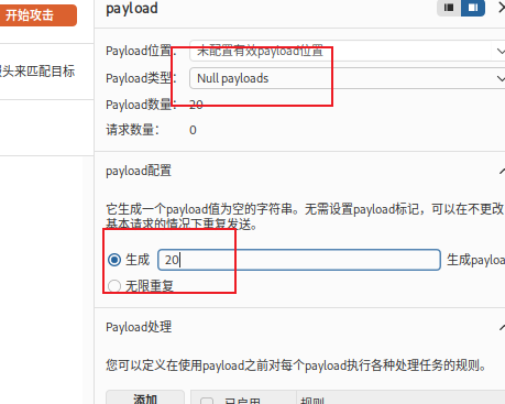 Null payloads 设置